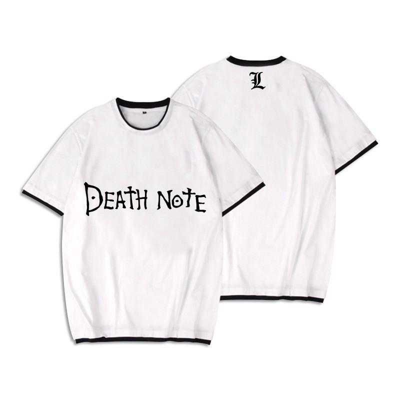 Death Note T-Shirt Mens Anime Manga Short Sleeve Crew Neck Fake Two-Piece Casual Top