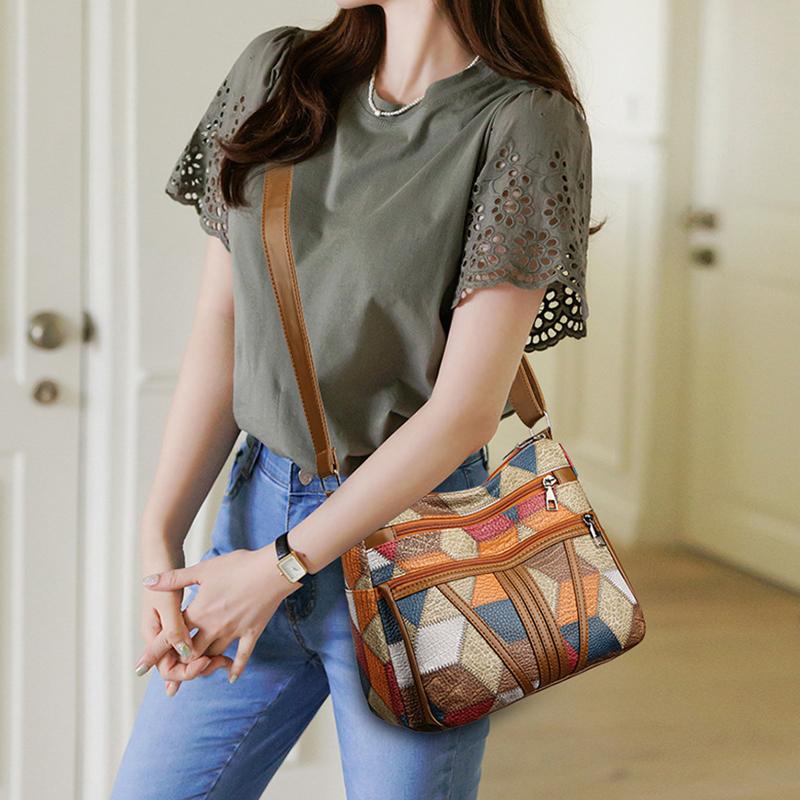 Women's Elegant Vintage Crossbody Bag Trendy HandBag Fashion Multi-pockets Shoulder Bag All-match Retro Crossbody Bag for Daily CLE