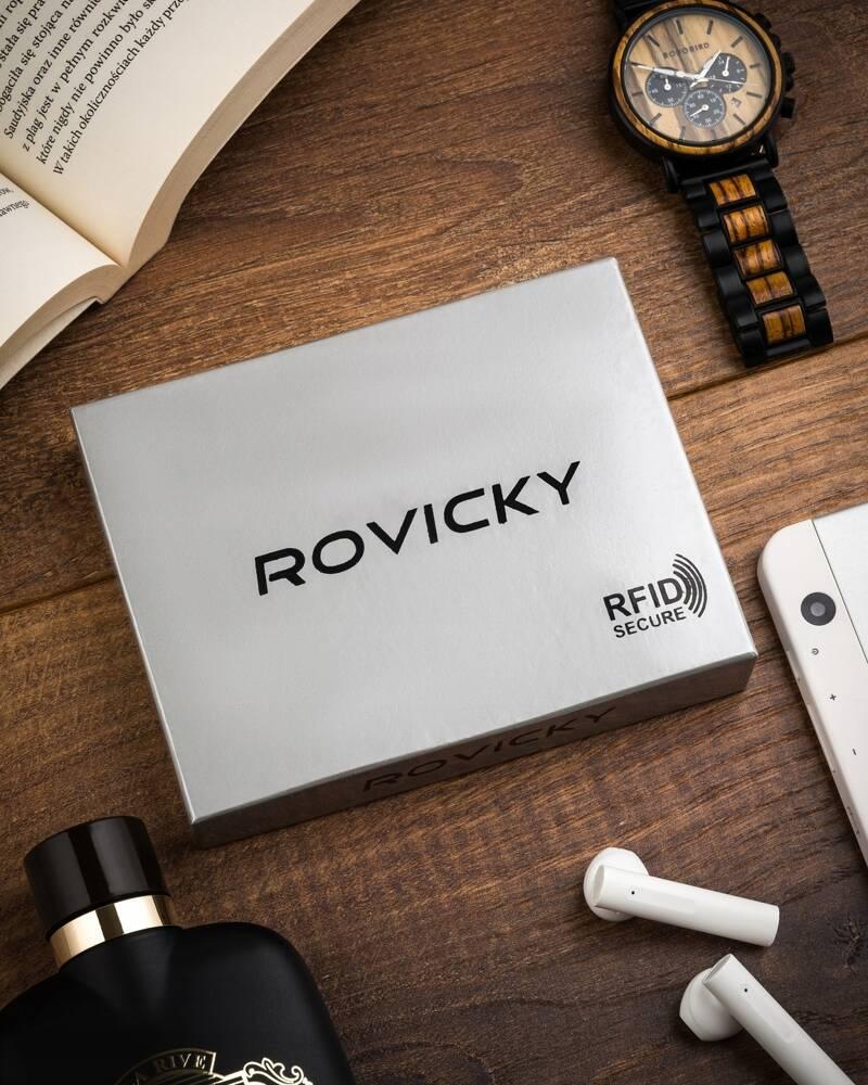 Card and document case made of natural leather - Rovicky
