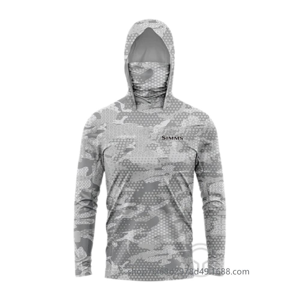 SIMMS Fishing Suit Fly Fishing Luya Hoodie Summer Men's Long Sleeve Sunscreen Clothing Hooded Mask Quick Drying Breathable
