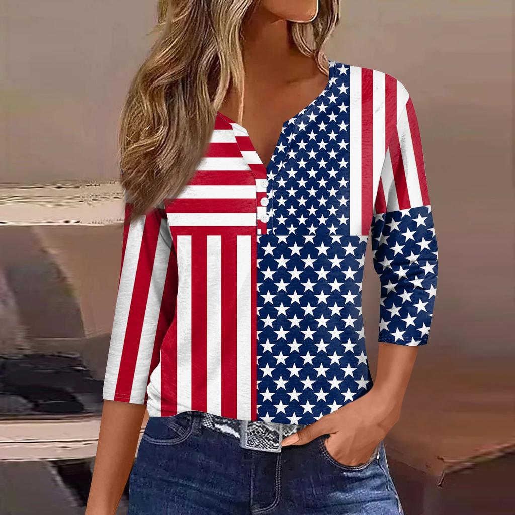 Женская футболка с короткими рукавами и принтом «День независимости»