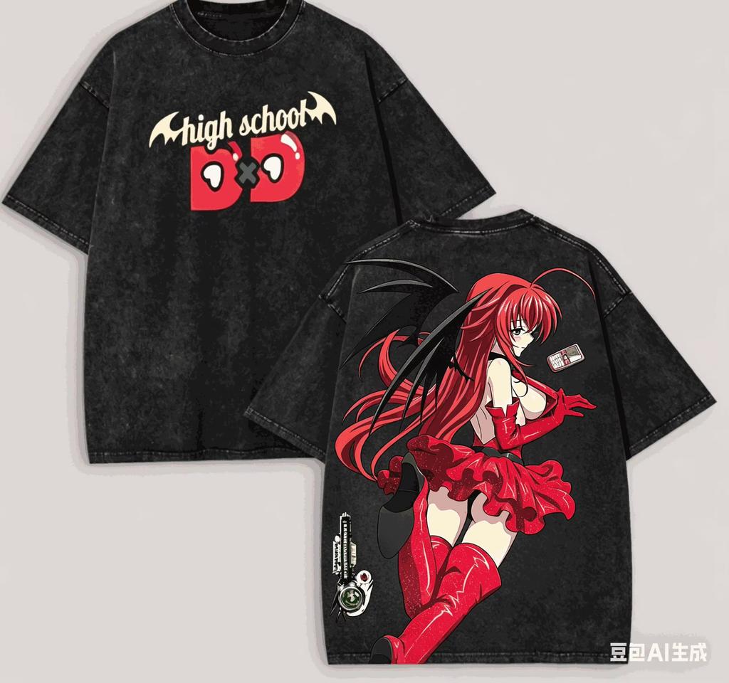 School DxD New Model personality Clothes Oversized Unisex Streetwear Trendy Cotton Vintage Loose Retro Fashion hot product soft