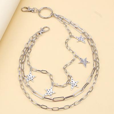 Многослойная цепочка на талию со звездами, украшение для мужчин и женщин, джинсы в стиле панк-рок, хип-хоп, брюки с цепочкой, пояс с цепочкой, аксессуары для одежды