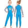 Детский слитный купальник с длинным рукавом - Защита от солнца, Быстросохнущий, Идеально подходит для снорклинга и тренировок.