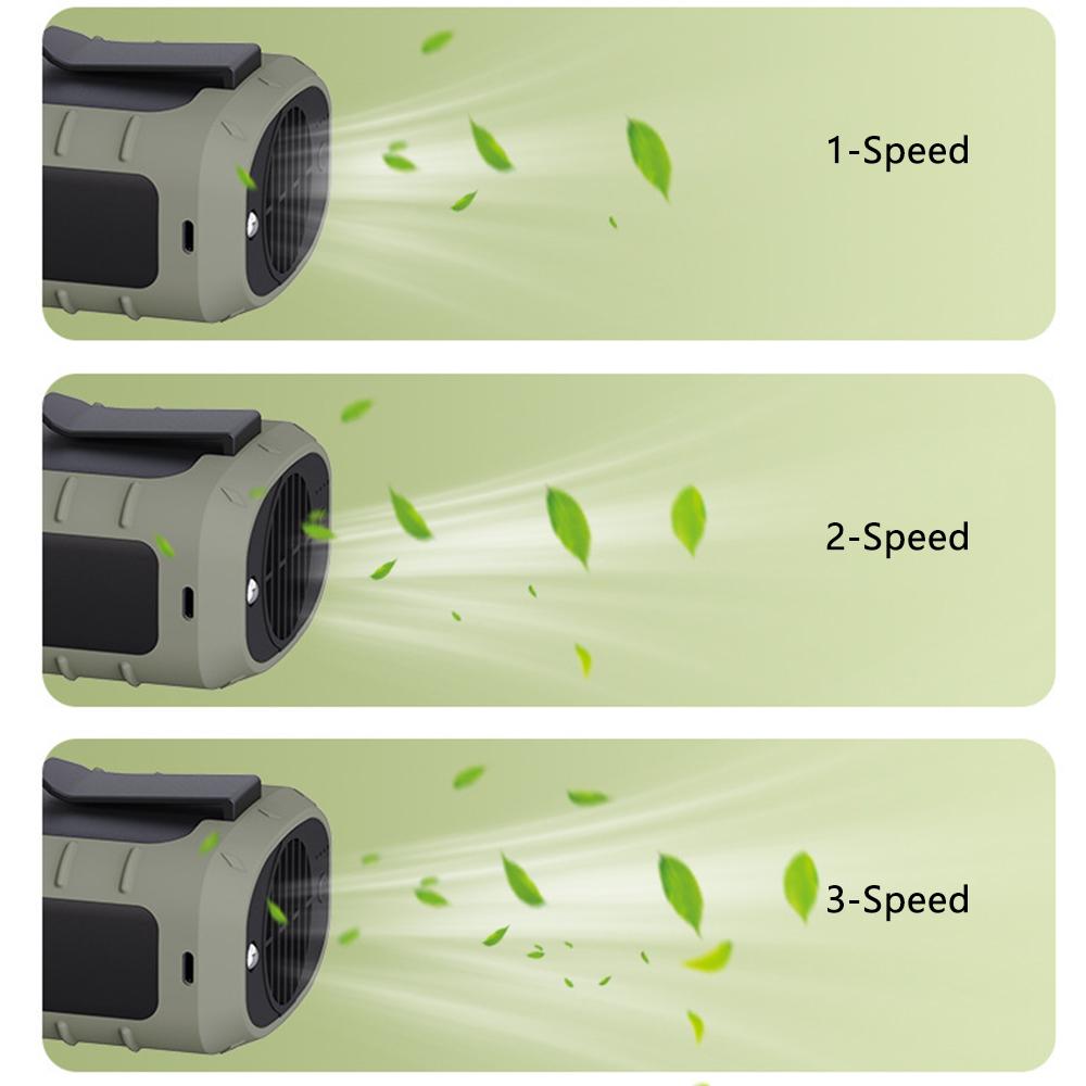 8000Mah Portable Waist Clip Fan For Outdoor Workers And Outdoor Sports(Green)