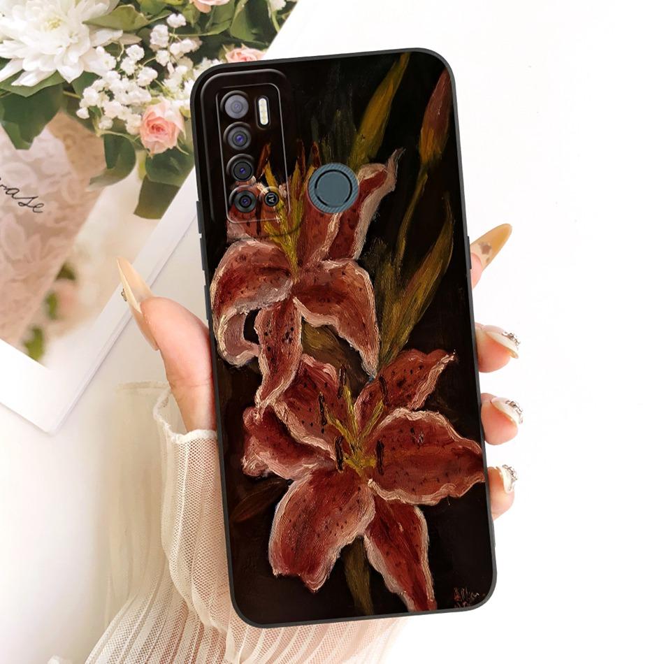 For Tecno Spark Power 2 LC8 Cute Cat Flower Cartoon Phone Case For Tecno Spark Power2 Shockproof Soft Silicone Bumpers
