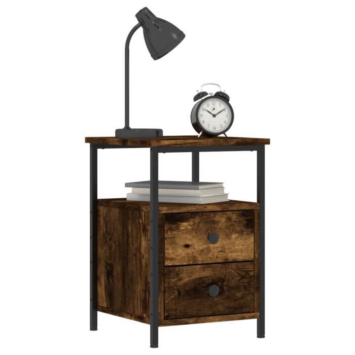 VidaXL Bedside Tables 2 Pcs Smoked Oak 34x35.5x50 Cm Engineered Wood 826018