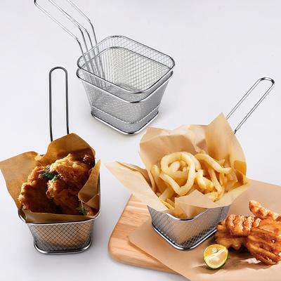 Сетка для жарки из нержавеющей стали Кухонная корзина для жарки Корзина для приготовления пищи Сковорода для жарки Масляный поддон Дуршлаг Ложка для лапши Дуршлаг Картофель фри