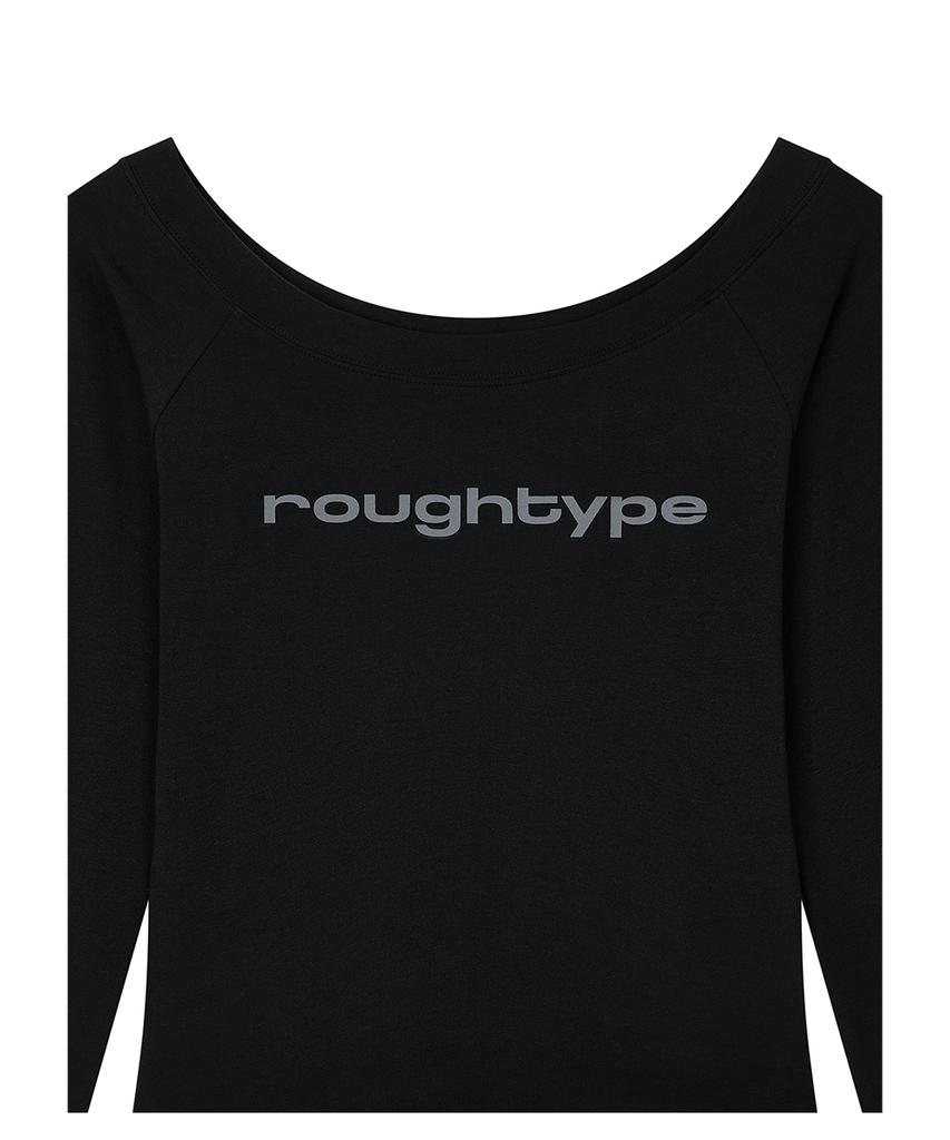 ROUGHTYPE Черное платье с открытыми плечами и длинным рукавом