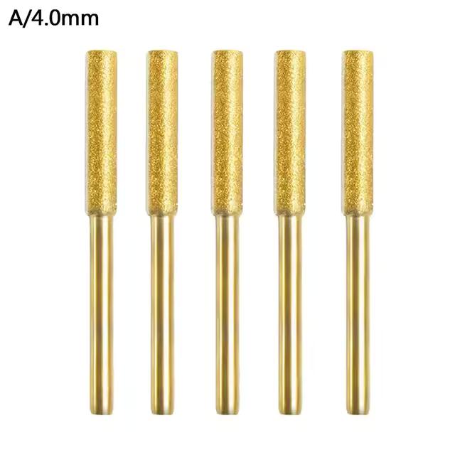 5 шт. цилиндрические заусенцы с алмазным покрытием 4,4/4,5/4,8 мм точилка для бензопилы каменный напильник для заточки цепной пилы шлифовальные инструменты для резьбы