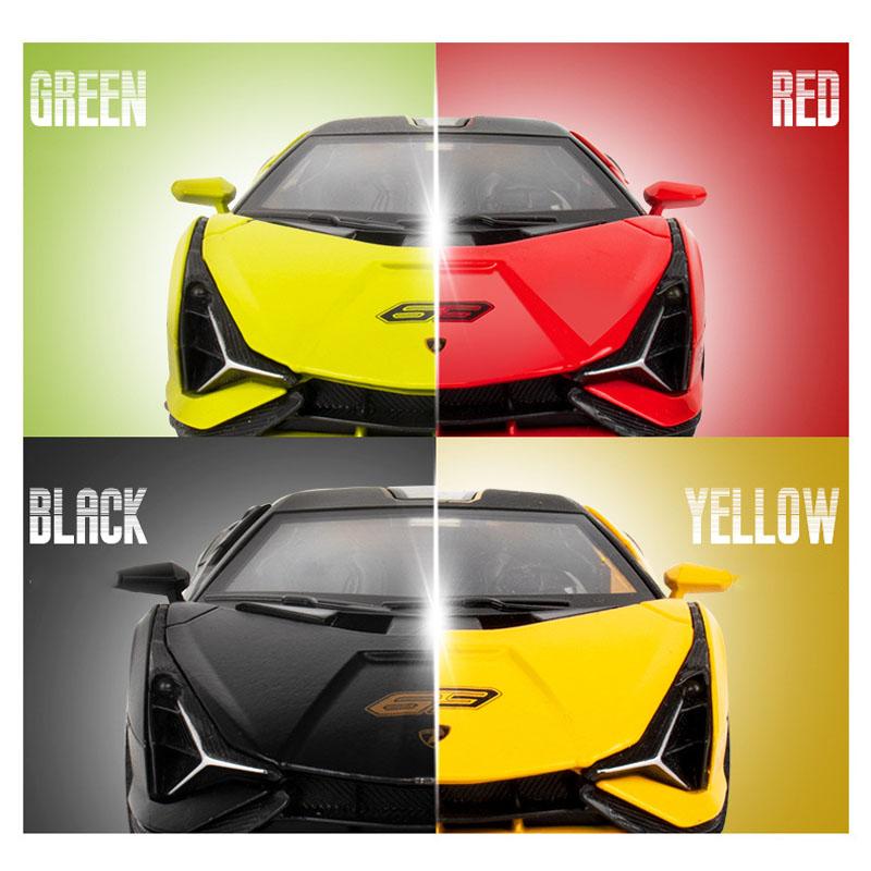 1:32 масштаба Lambo Sian, модель автомобиля из сплава, со световыми и звуковыми эффектами, литые под давлением игрушки для мальчиков, подарок на день рождения, детские игрушки, коллекция автомобилей