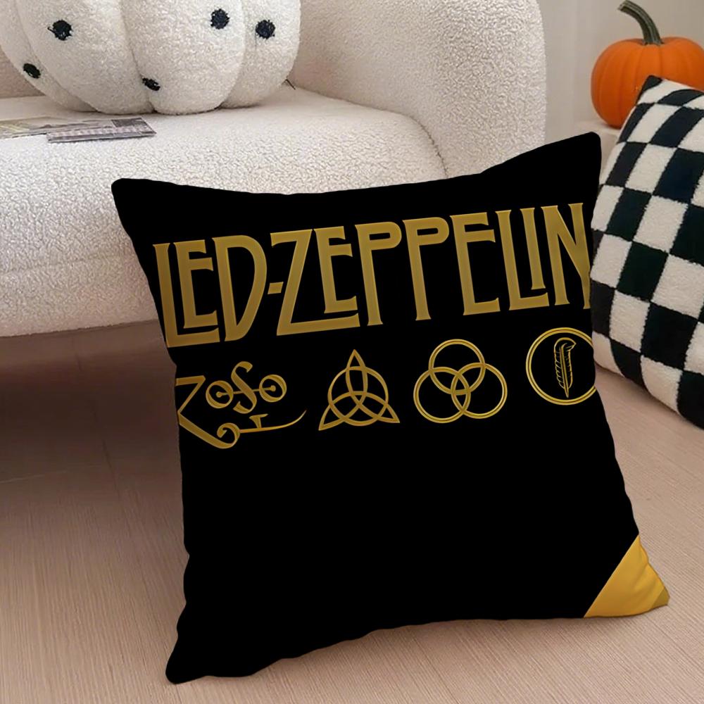 Fashion Iconic LLed ZeppelinS Rock Cushion Cover Throw Pillow Cover Hidden Button Durable Polyester Chair Cushion