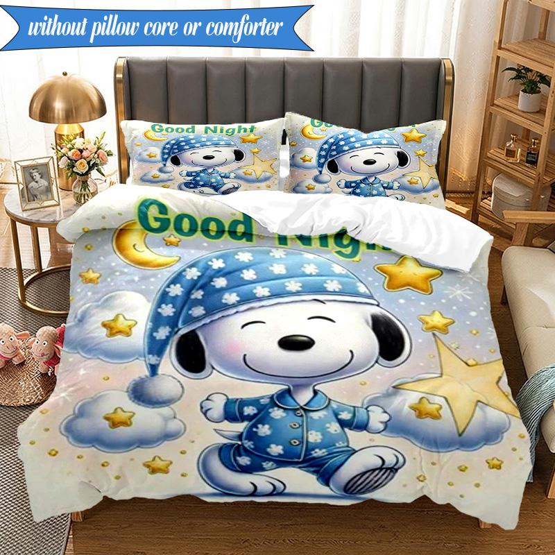 Cute Dog Sweet Dreams 3pcs K-pop music group Bedding set,Ideal for Bedroom, Dormitory,Including Duvet Cover And 2pcs Pillowcases,Fan gifts