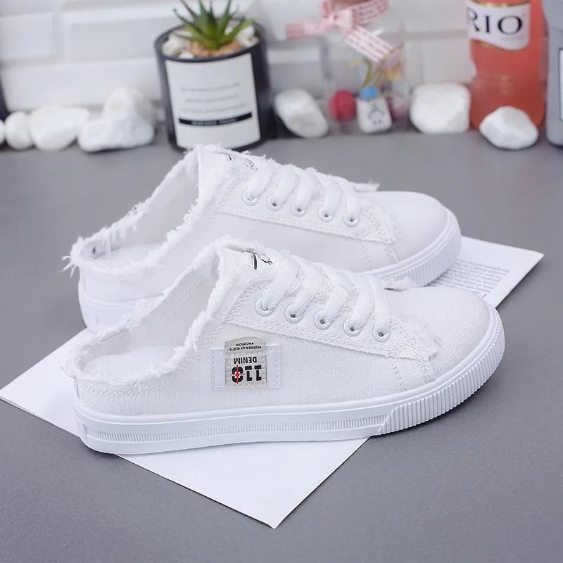 2025 Spring Summer Women Canvas Sneaker Low Top Denim Sneakers Ladies Lace-Up Flat Canvas Board Shoes Female Sapatos Femininos