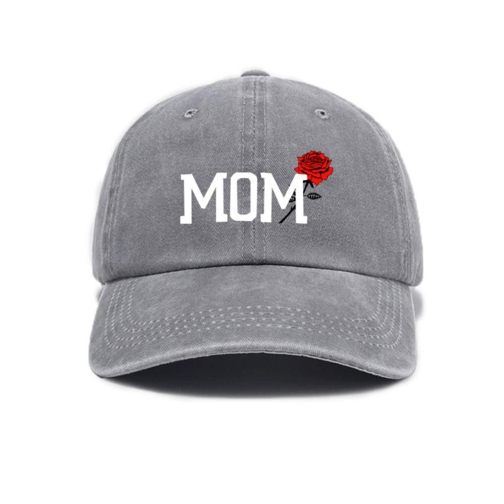 2pcs/set Classic Mom Dad Rose Printed Cap Washed Cotton Couple Cap Baseball Hats For Man Women