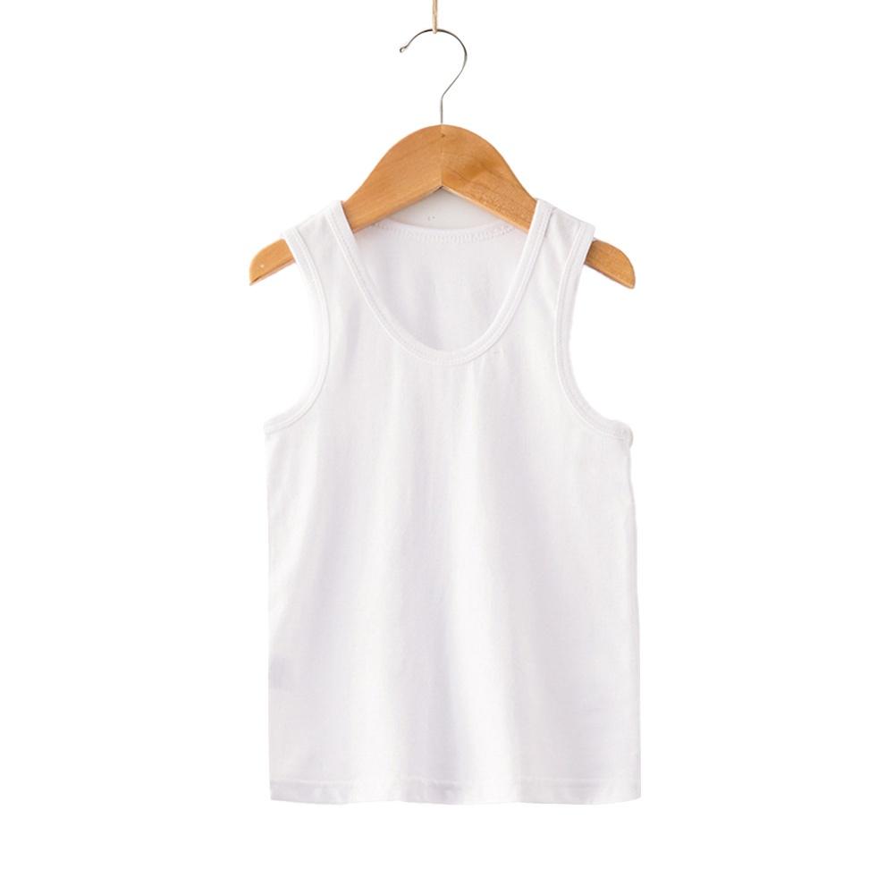 Летняя детская одежда для мальчиков и девочек, жилет с круглым вырезом, однотонная хлопковая удобная футболка, майка
