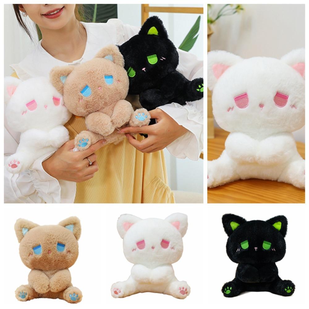 Comfortable Plush Bear Doll Toy Emo Bear Stuffed Animal Doll Black Cat Plush Toy Couple