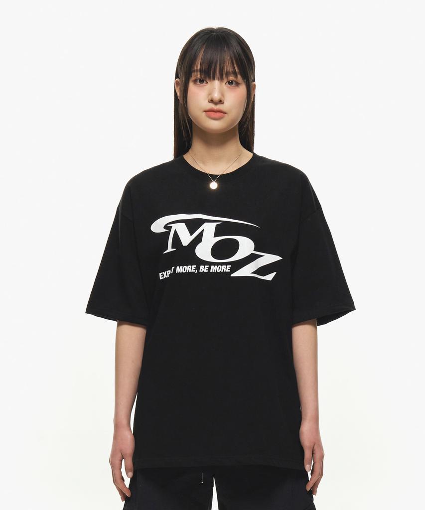 MOZMOZ Active Logo Oversized Short Sleeve T-Shirt Black