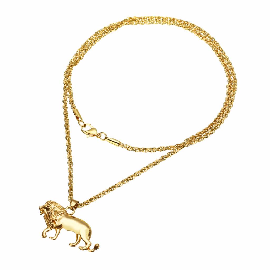 MAIJIABAO Кулон в виде льва на цепочке золотого цвета в стиле хип - хоп