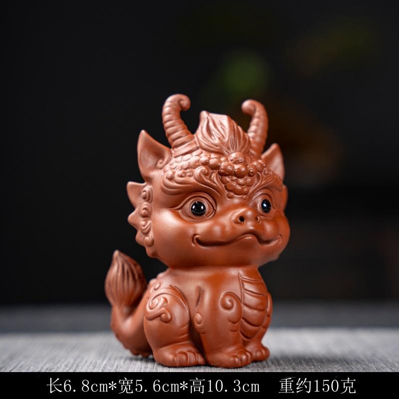 Фиолетовый песок Счастливый зодиакальный дракон Чайный питомец Украшения Креативный персонализированный домашний чайный столик и чайный сервиз Аксессуары