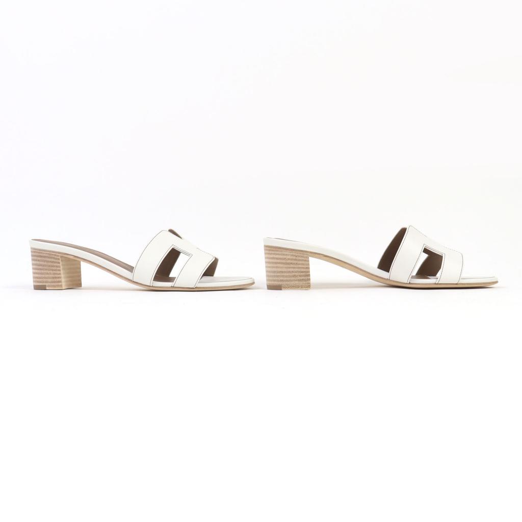 HERMES Sandals Oasis white leather Women 37 071002Z Used