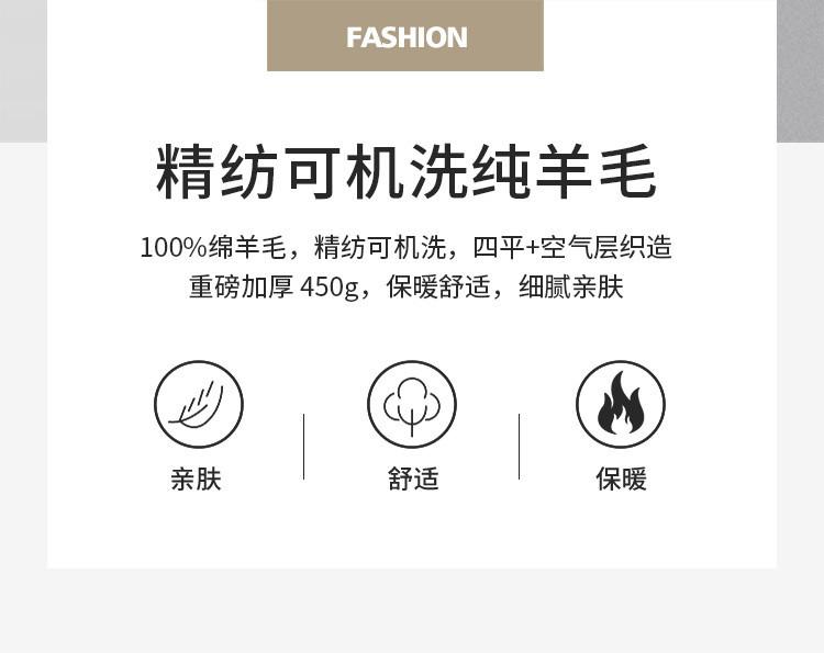 Heavyweight 450g Machine Washable Anti-Shrink Spun Wool Semi High Neck Wool Sweater for Men