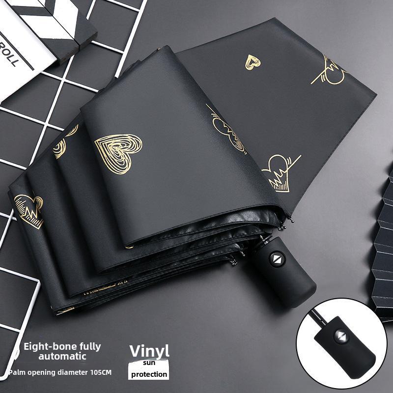 Компактный автоматический симпатичный солнцезащитный козырек и зонт с защитой от УФ-излучения для студентов - двойное использование для солнца и дождя