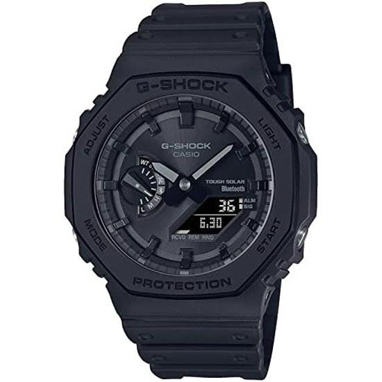 Casio unisex-adult wristwatch G-Shock Bluetooth Tough Solar model GA-B2100-1A1 matte black featuring mobile link analog-digital display carbon core