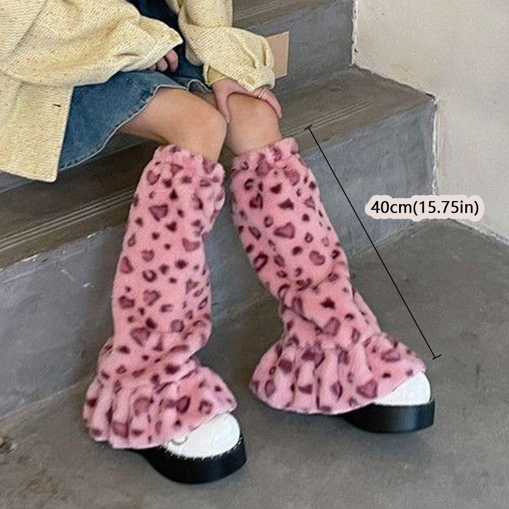 Plush Leg Warmers Winter Warm Y2K Foot Cover Kawaii Leg Cover Lolita