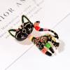 Enamal Animal Brooches Cute Colorful Cat Shape Corsage Suit Bag Hijab Pin for Women Kids Clothes AVE