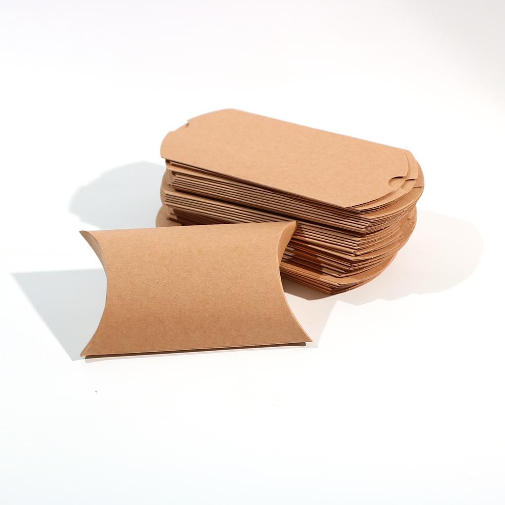 10/20/30Pcs Pillow Candy Box Kraft Paper Christmas Gift Packaging Boxes Candy Bags Wedding Favors Birthday Party Decorations