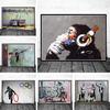 Banksy Street Graffiti Collage Monkey Canvas Painting Poster and Print Nordic Style Wall Art Pictures for Living Room Home Decor No Frame