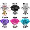 Colorful Cabinet Handles Door Knobs Cupboard Pulls Crystal Glass Knobs Diamond Shape Pull Handle