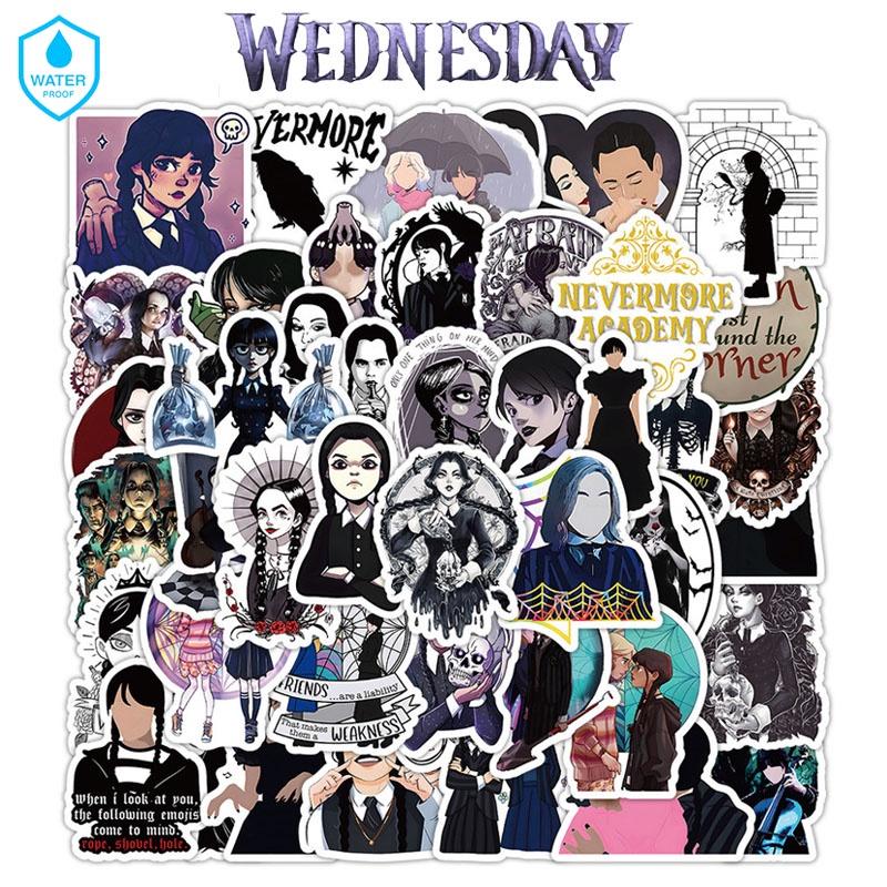 50 шт. Водонепроницаемые наклейки с Аддой Венсдей для украшения чемодана