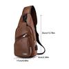 New Casual Men's Shoulder Bag, Outdoor Sports Large Capacity Chest Bag, Men's Multifunctional PU Business Crossbody Bag