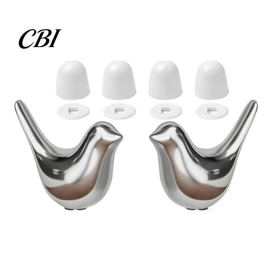 Decorative Ceramic Toilet Accessory 2PCS Bird Screw Covers, Bolt Caps, Modern Anti Slip Cover Style Universal Fit Caps for Home Bathroom Renovation