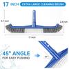 Heavy Duty Swimming Pool Brush Head with Stiff Durable Bristles Curved Design for Pool Wall Floor Step Cleaning Tool