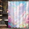1 шт. Шторка для душа Whimsy Woods Радужные Облака - Водостойкий Полиэстер, Верх с Люверсами, Можно Стирать в Машине