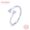 Lindon Classic 925 Sterling Silver Zircon Ring Ladies Jewelry Wedding Promise Party Gift