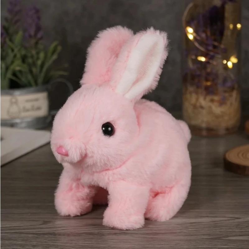 Long-haired Bunny Electric Plush Toy Soft Plush Simulation Shape Small Animal Doll Battery Interactive Children's Favorite Gift