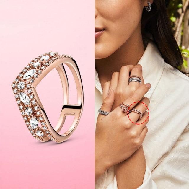 Кольца из стерлингового серебра 925 пробы Женские модные кольца