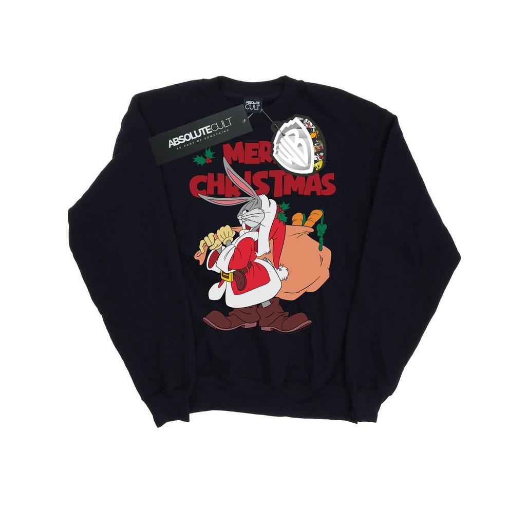 Looney Tunes Mens Santa Bugs Bunny Sweatshirt