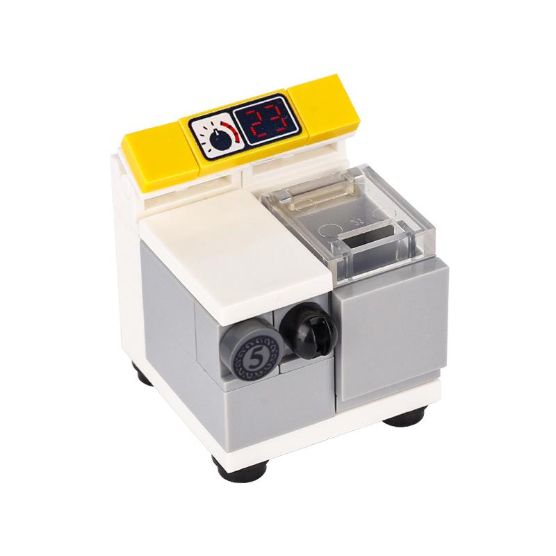 Кухонная мебель стиральная машина мусорный бак фигурка собаки аксессуары для сцены мелкие частицы строительный блок обучающая игрушка