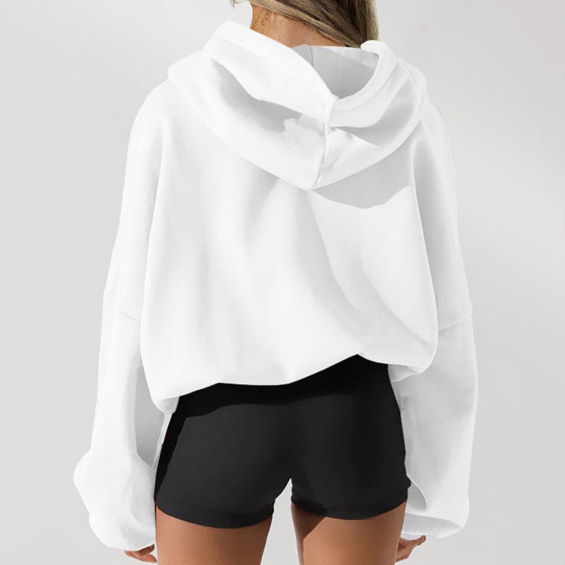 Толстовка с капюшоном, женский кардиган с длинным рукавом, повседневная однотонная спортивная куртка