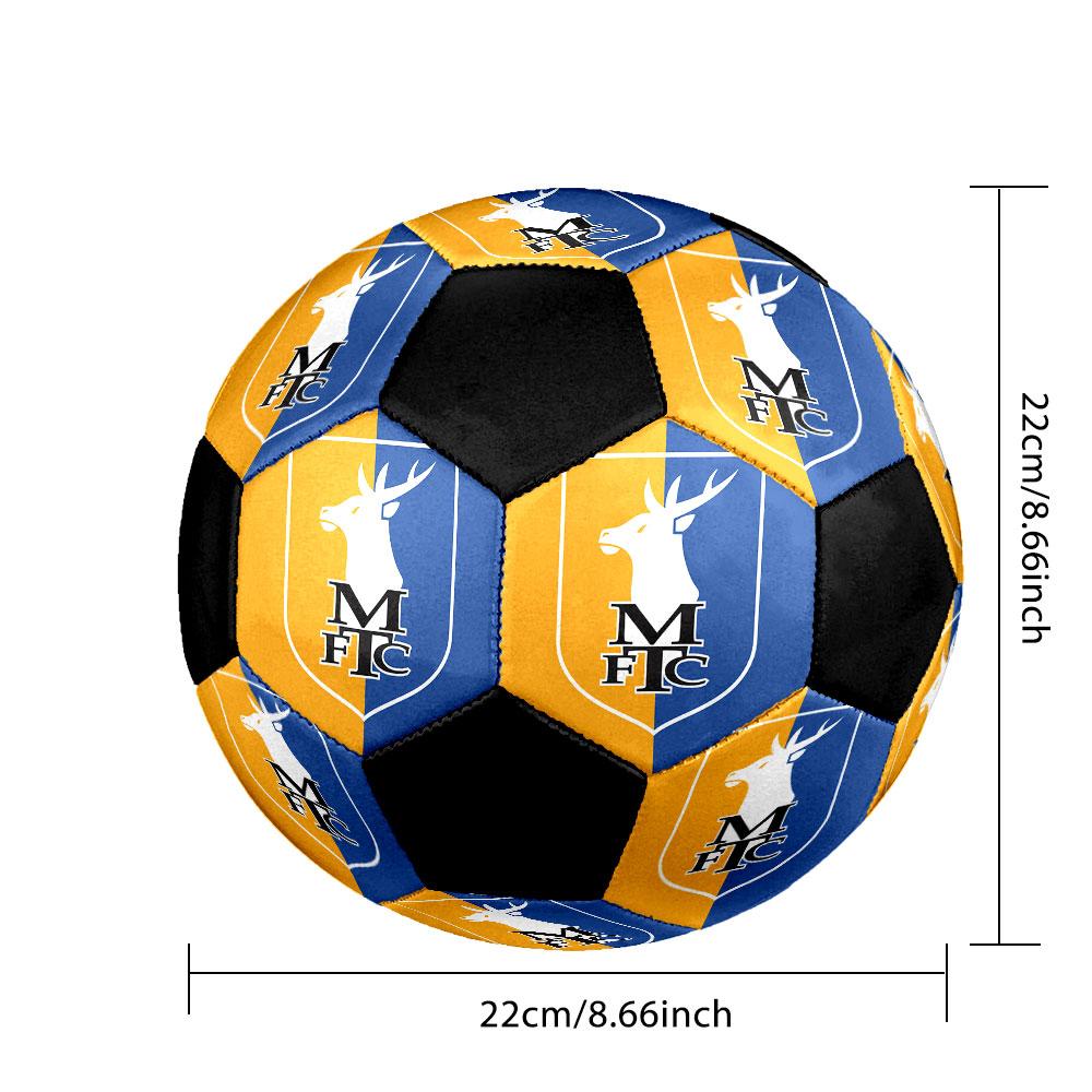 Mansfield Town Soccer Ball Size 5 Colorful Machine Stitched PVC Competition Ready Durable High-Bounce