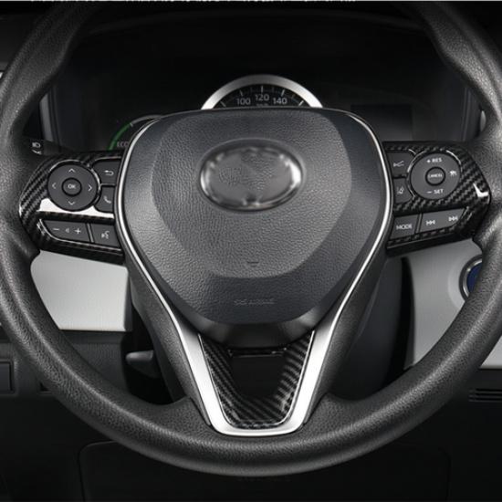Carbon Fiber Steering Wheel Decor Frame Trim 3PCS For Toyota Corolla -2026