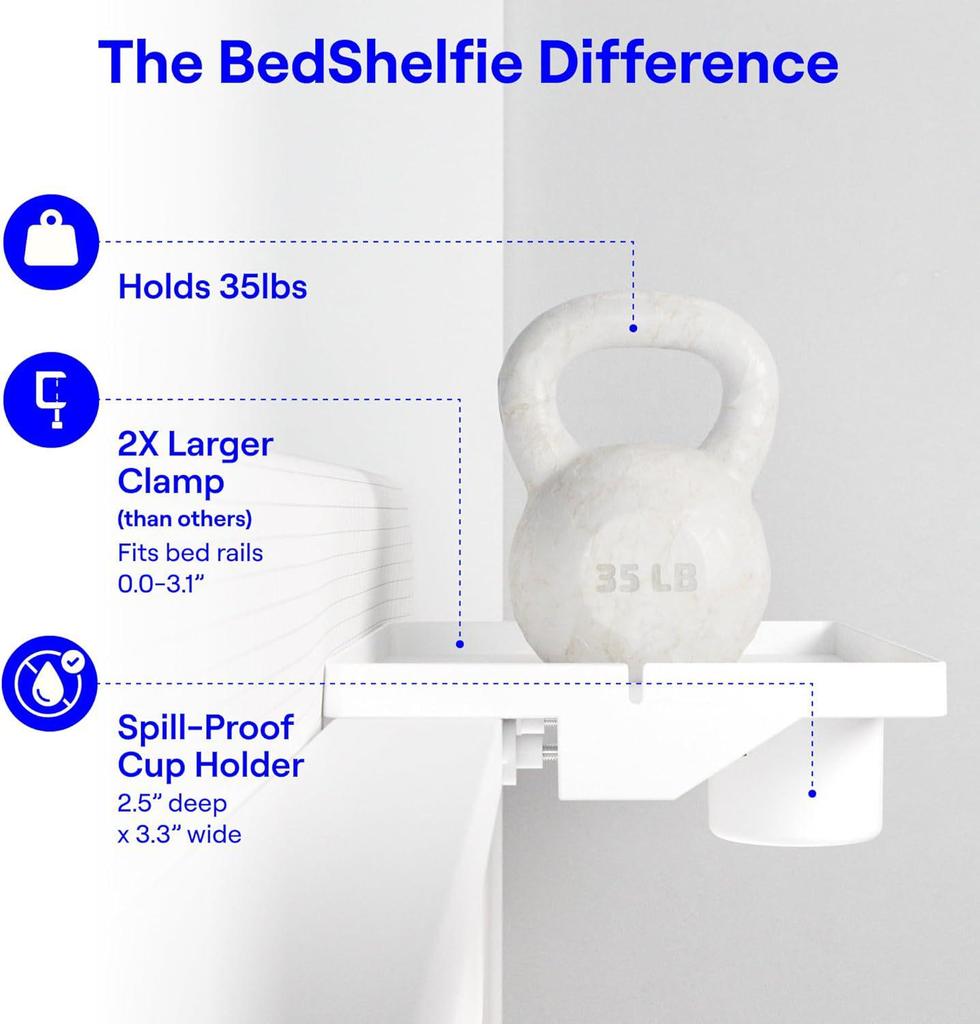 Прикрепляемый bedside-органайзер: Настенная полка для хранения без сверления с подставкой для телефона
