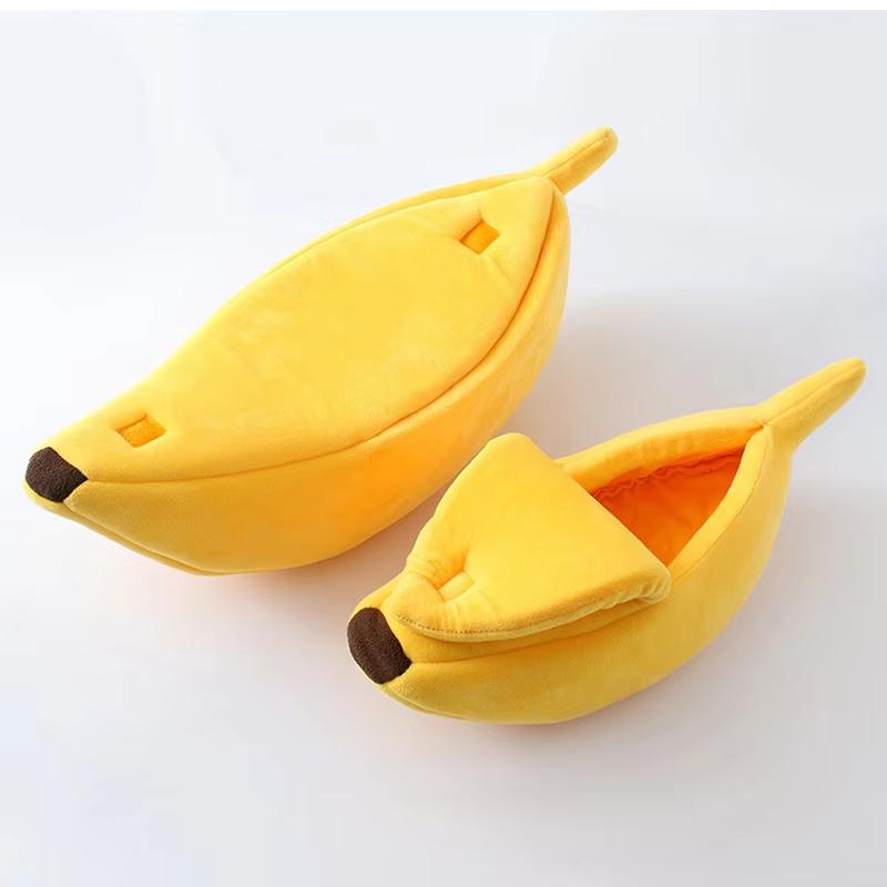 Cats Comfortable Plush Puppy Bed Banana Cat Bed House Funny Cute Cozy Convenient cat bed Warm Durable Pet Supplies