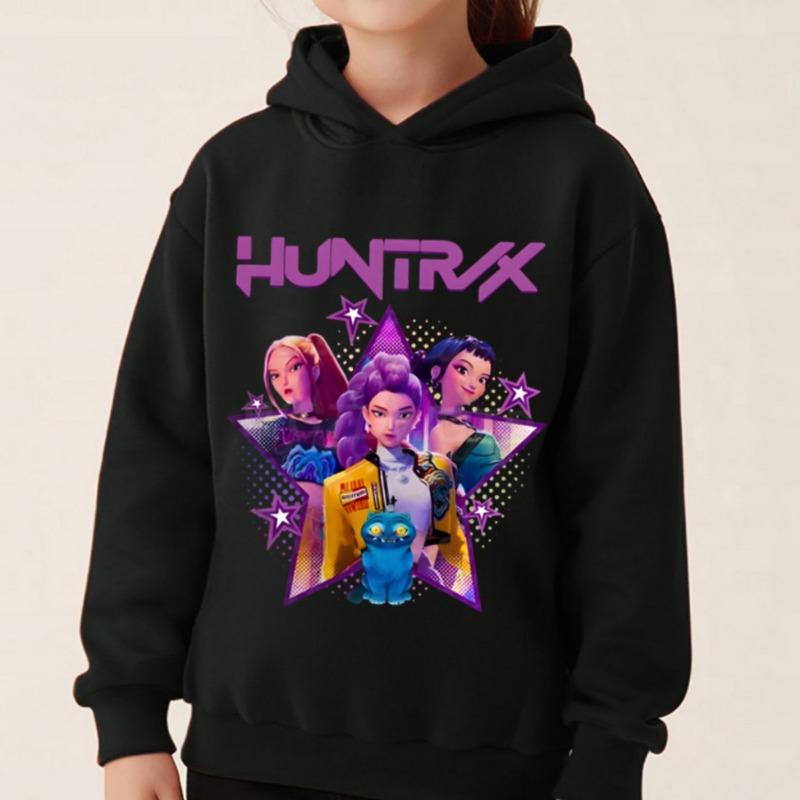 K-Pop Охотники на демонов Детские толстовки Одежда для девочек Детский фильм Новая толстовка Пуловер с длинным рукавом K-Pop Охотники на демонов Повседневные топы