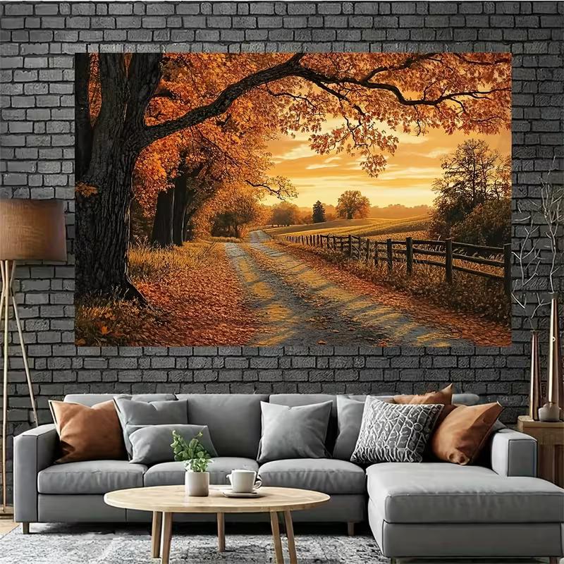 Fall Golden Leaves 2D Backdrop, Thanksgiving Party Decoration Photo Background